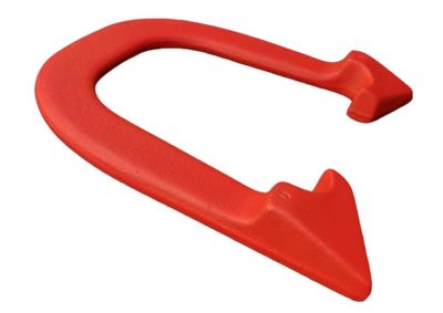 EZ Flip II Red Cleat-side Angled pitching horseshoe
