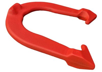 Mustang Red Cleat-side Angled pitching horseshoe