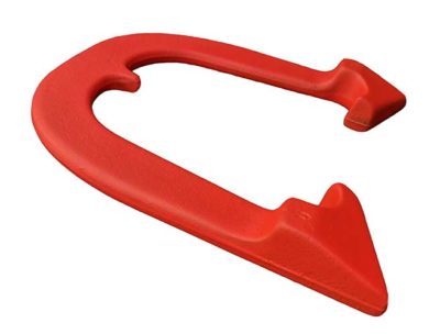 EZ Flip Red Cleat-side Angled pitching horseshoe
