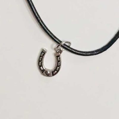 Black Cord Horseshoe Necklace